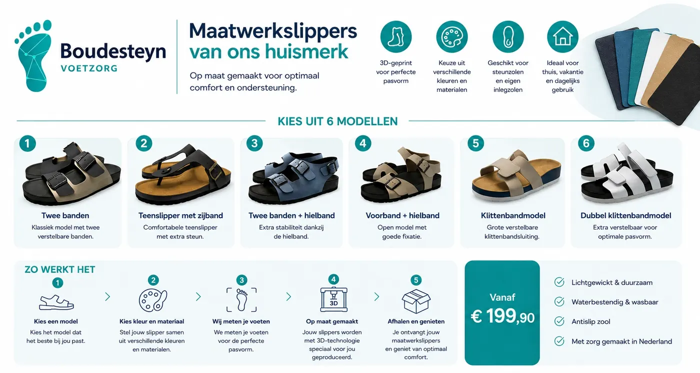 Maatwerkslippers van Boudesteyn Voetzorg